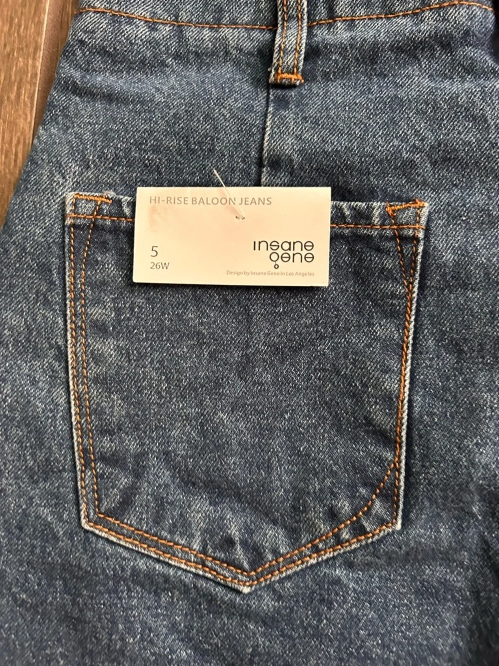 NWT Insane Gene High Rise Balloon Jeans Dark Wash Sz 5